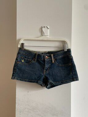 Vintage Volcom Y2k Mini Low Rise Denim Shorts